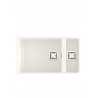 POALGI Fregadero bajo encimera  ZIE 70 1/S+1/2 S BLANCO SOFT, Una cubeta y media, Blanco, acabado sintético Mueble 80 cm