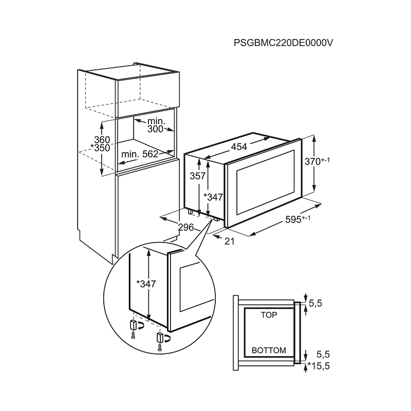 ELECTROLUX Microondas integrable KMFD172TEW, Integrable, Con Grill, Blanco