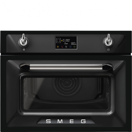 SMEG Horno microondas SO4902M1N, Negro,