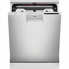 AEG Lavavajillas libre inst 60 cm  FFB76717PM. 14 cubiertos, 3ª bandeja, Inoxidable. Clase A