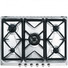 Encimera smeg SRV576GH5 a gas 70 cm 5 fuegos inox, Quemador ultrarápido
