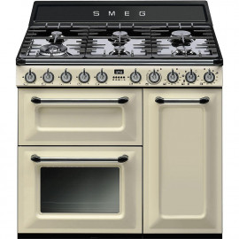 Cocina Smeg TR93P 90x60 cm 5 fuegos crema A/B