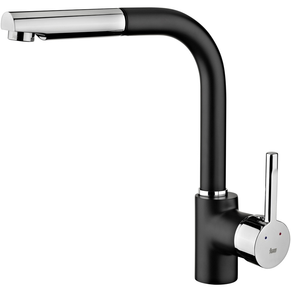 TEKA Grifo de cocina ARK 938 N EXT NEGRO. 23938120N, Negro, extraible,  Sobre encimera