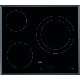 Encimera Vitrocerámica AEG HK623021FB, 3 zonzas, Negro, acabado biselado 
