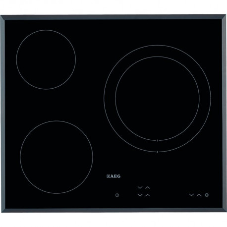 Encimera Vitrocerámica AEG HK623021FB, 3 zonzas, Negro, acabado biselado 