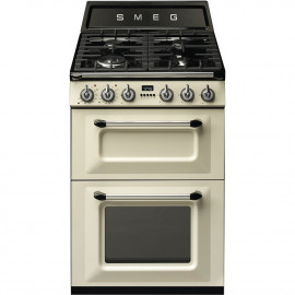 Cocina a gas, SMEG TR62P, Crema/Beig, 4 zonas, Zona Gigante