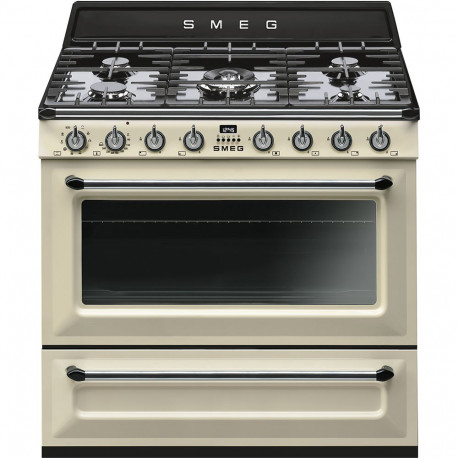 Cocinas a gas horno eléctrico SMEG TR90P9 Crema/Beig  Más de 4 zonas Zona Gigante