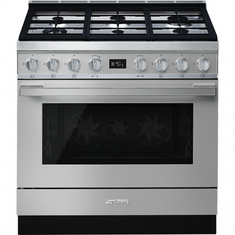 Cocina SMEG CPF9GMX Cocinas a gas horno eléctrico Inoxidable Más de 4 zonas, Zona Gigante