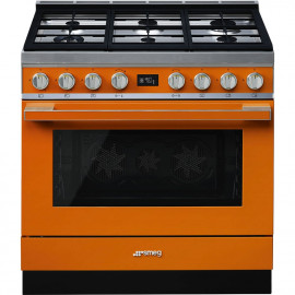 Cocina SMEG CPF9GPOR Cocinas a gas horno eléctrico Naranja Más de 4 zonas, Zona Gigante