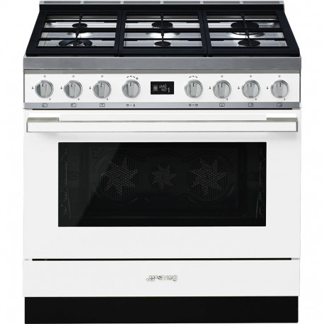 Cocina SMEG CPF9GPWH Cocinas a gas horno eléctrico Blanco Más de 4 zonas, Zona Gigante