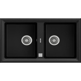 Fregadero TEKA  STONE 90 B-TG 2C V.AUTO NEGRO Sobre encimera Negro Dos cubetas