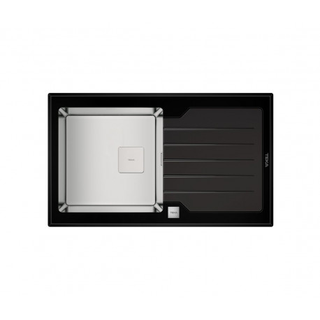 Fregadero TEKA PureLine DIAMOND RS15 1C 1E 86 REV 2Ø V.AUTO NEGRO Sobre encimera Negro Una cubeta