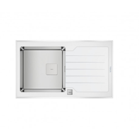 Fregadero TEKA PureLine DIAMOND RS15 1C 1E 86 REV 2Ø V.AUTO BLANCO Sobre encimera Blanco Una cubeta