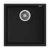 TEKA Fregadero bajo encimera  TEGRANITE SQUARE 40.40 TG NEGRO. 115230025, Una cubeta, Negro, acabado sintético