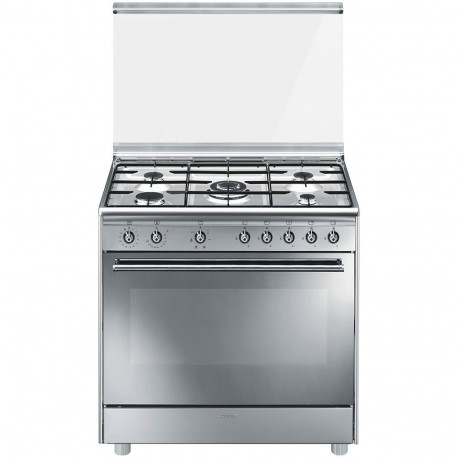 Cocina a gas SMEG SX91SV9, 5 Zonas, Inoxidable, Zona Gigante    