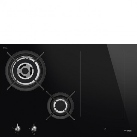 SMEG Encimeras mixtas  PM3743D, 4 zonas, Negro