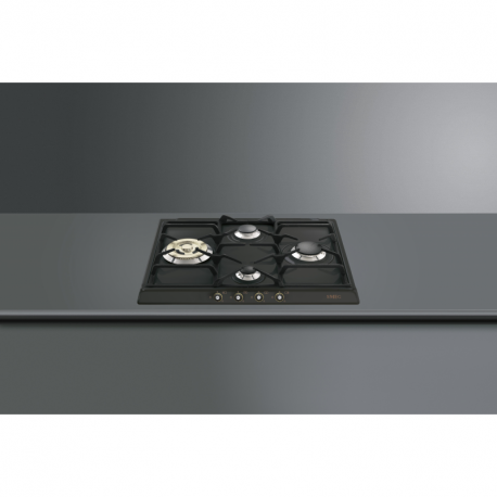 SMEG Encimera a gas  SR764AO, 4 zonas, Antracita,