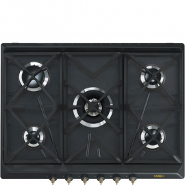 SMEG Encimera a gas  SRV876AOGH, 5 zonas, Antracita, Zona Gigante
