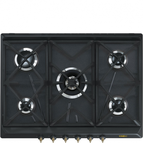 SMEG Encimera a gas  SRV876AOGH, 5 zonas, Antracita, Zona Gigante