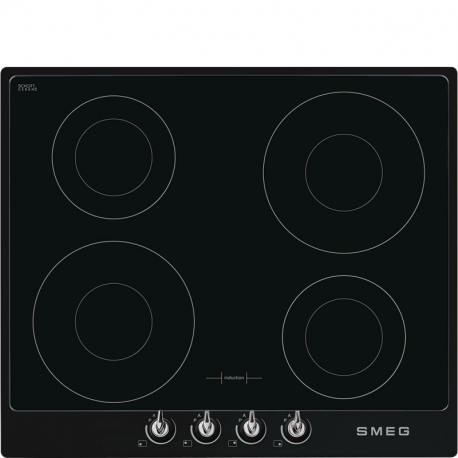 SMEG Encimera inducción  SI964NM, 4 zonas, Negro,