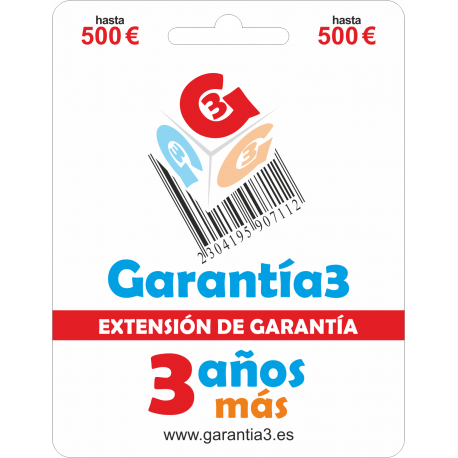 Extensión de Garantía 3 años tope máximo 500€