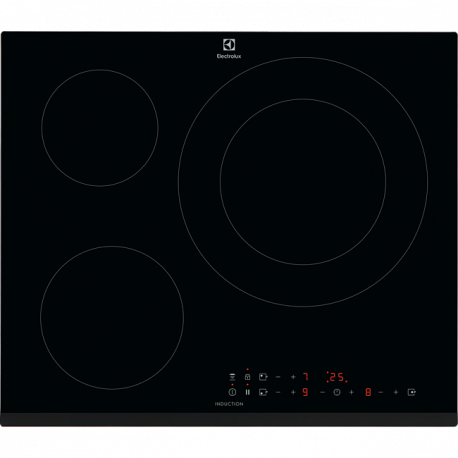 ELECTROLUX Encimera inducción  LIL60336, 3 zonas, Negro, acabado biselado Zona Gigante