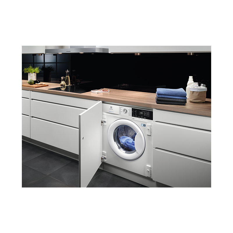 Lavadora Integrable Electrolux EN7F4722AN, 7kg, 1.200 rpm, SteamCare  SensiCare, Display LCD, Clase D