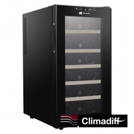 CLIMADIFF Vinoteca libre instalación  CC18, Cíclico, Negro, Nueva clase G