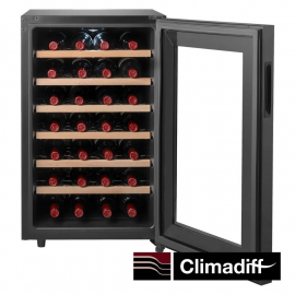 CLIMADIFF Vinoteca libre instalación  CC28, Cíclico, Negro, Nueva clase G