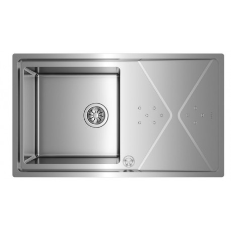 TEKA Fregaderos sobre encimera  BROOKLYN 50 M-XP 1C 1E REV 115100022, Una cubeta, con escurridor, Inoxidable, acabado acero. Par