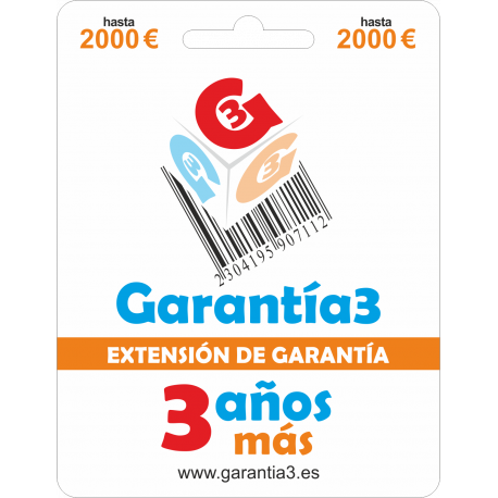 Extensión de Garantía 3 años tope máximo 2000€