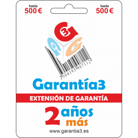 Extensión de Garantía 2 años tope máximo 500€